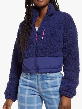 Nordstrom BP Crop High Pile Fleece Jacket